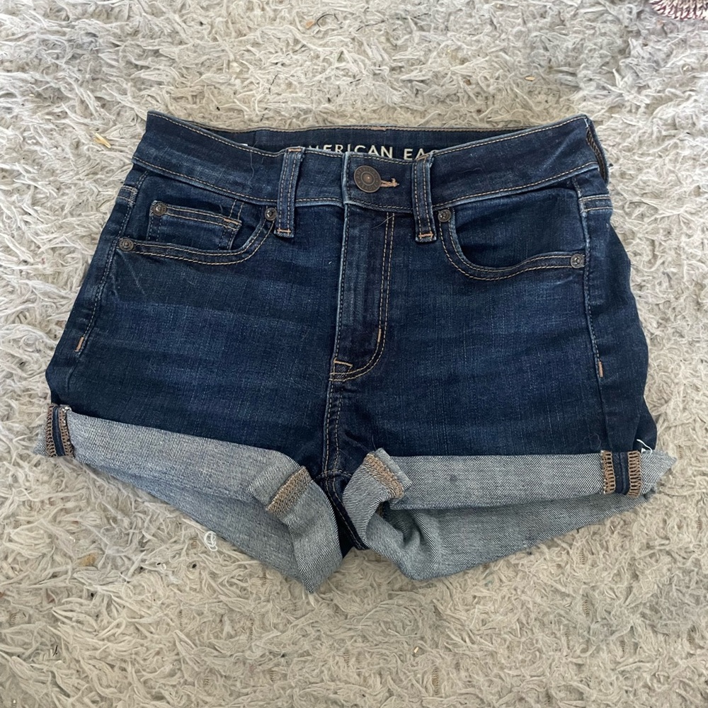 American Eagle Outfitters Women's Dark Blue Denim Shorts